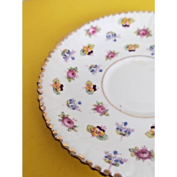 Royal Stafford England Cup & Saucer Set Forget me not pansies decorative handle. - Picture 8 of 11